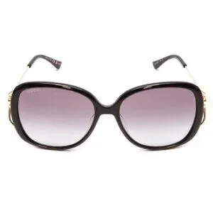 Gucci GG0649SK Women\'s Oval Full Rim Designer Sunglasses in Black/Gold/Gray 58mm Gucci GG0649SK Women Oval Polarized Sunglasses Black/Gold  main image 4